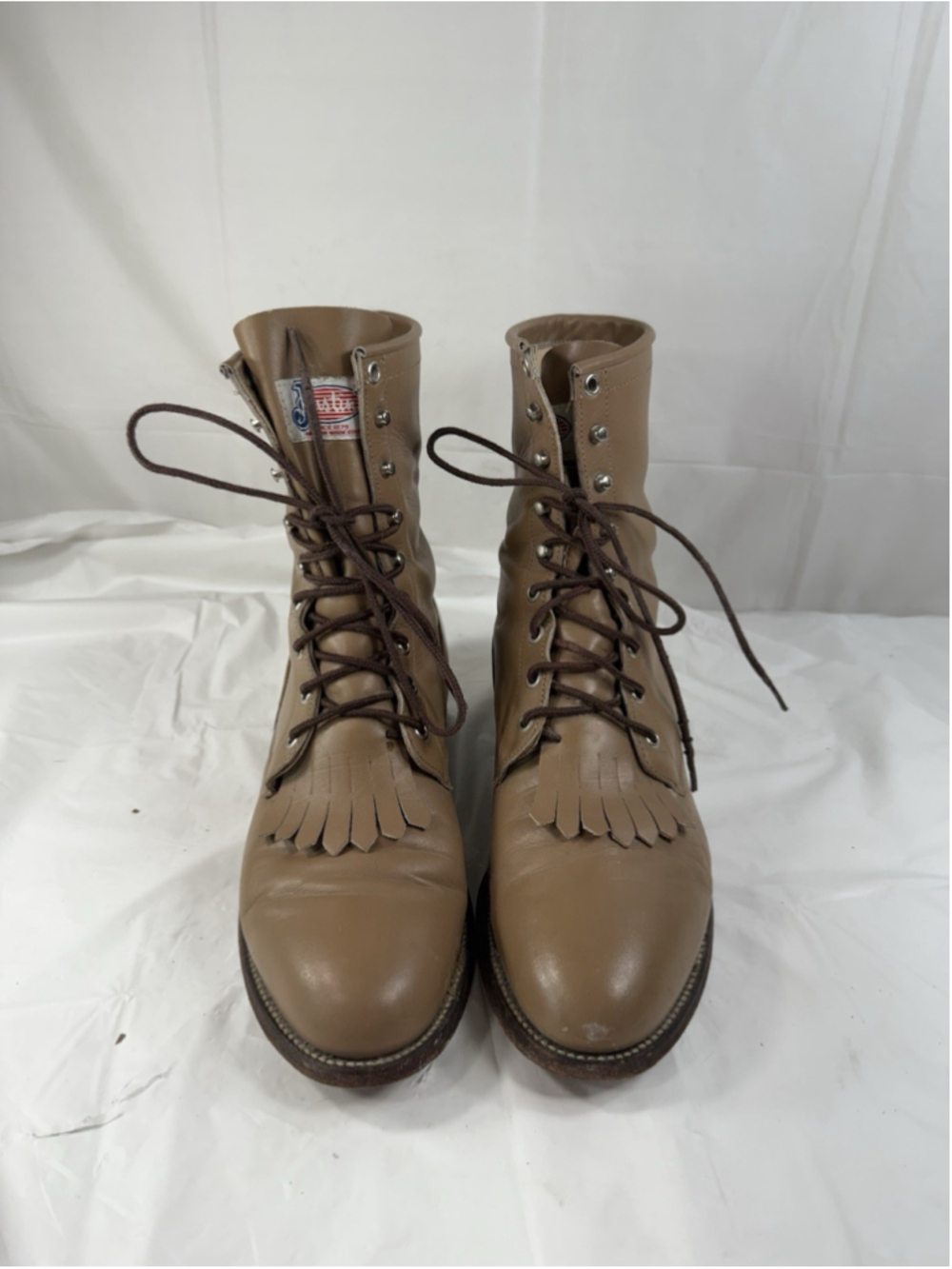 JUSTIN Boots LEATHER DARK Kilte Roper BOOTS SIZE 8 D Men’s